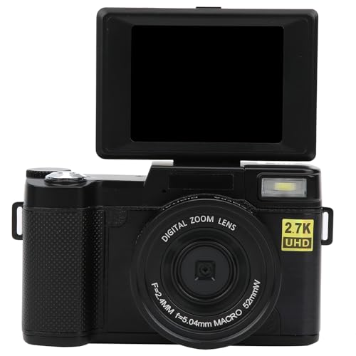 WiFi-Digitalkamera, 3-Zoll-LCD-Bildschirm 180-Grad-Drehung 2,7K 48MP High-Definition-USB-Kamera, 3,0-Zoll-Videokamera-Unterstützung Gewinnt und für OS X, 800mAh