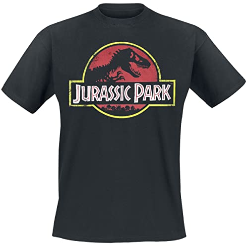 Jurassic Park Herren Classic Logo T-Shirt, Schwarz, XL