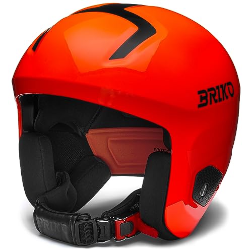 Briko Unisex – Erwachsene Helm Helmet, Shiny Orange Fluo-Schwarz, XL