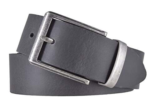 Mytem-Gear Leder Gürtel 4 cm Jeansgürtel Ledergürtel kürzbar (80, Anthrazit (Metallgürtelschlaufe))