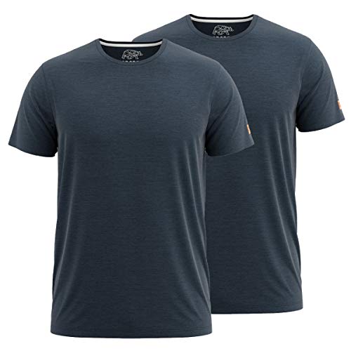 FORSBERG T-Shirt Doppelpack zum Sparpreis einfarbig Rundhals hochwertig robust bequem guter Schnitt, Farbe:Navy, Größe:M