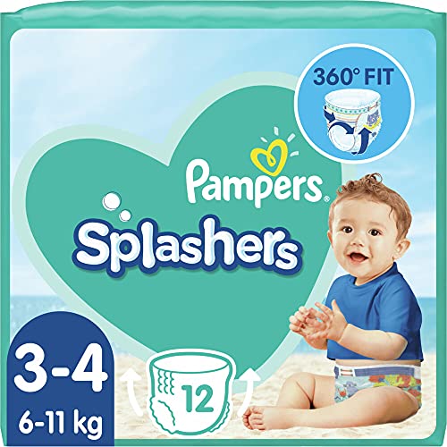 8x Pampers Splashers Schwimmwindeln Größe 3-4 (6-11kg) 12er Pack - Multipack