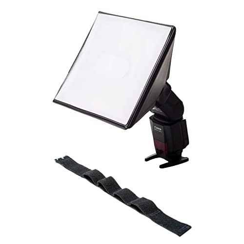 LumiQuest SoftBox III LQ-119S, Flash Diffuser & Light Softener, Universal Classic Design for External Camera Flashes with UltraStrap, Black