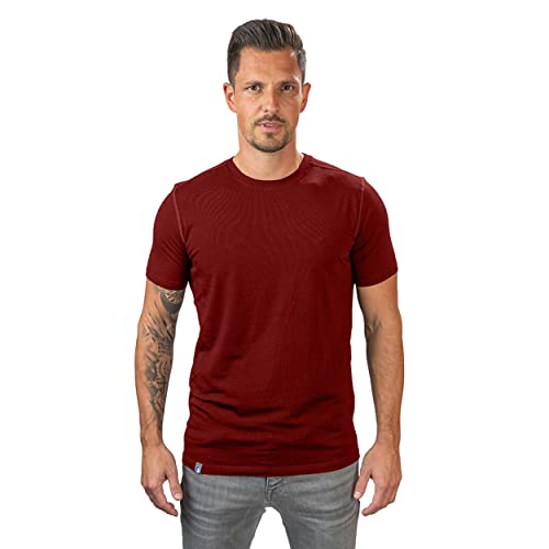 Alpin Loacker Merino T-Shirt Herren - PremiumAlpin Loacker Merino T-Shirt Herren - Premium Merino Shirt Herren Kurzarm, Sport Shirt Männer und Funktionsshirt, Herren Merino T-Shirt,Rot S