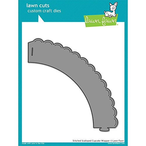 Lawn Fawn - Lawn Cuts Dies - Stitched Scalloped Cupcake Wrapper Dies Lf854