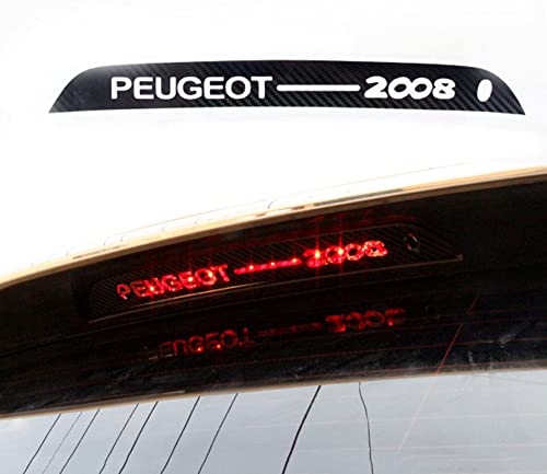 ACSUZ Auto High Position Bremsleuchte Aufkleber, für Peugeot 2008 Carbon Faser Bremslicht Aufkleber Auto Styling Zubehör