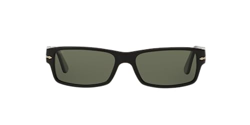 Persol Unisex PO2747S Sonnenbrille, Schwarz (Gestell: schwarz, Gläser: grün-klar polarisiert 95/48), Large (Herstellergröße: 57)