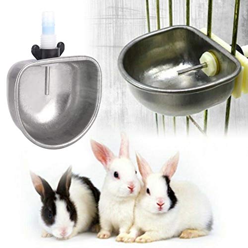 10 Sätze Edelstahl Kaninchen Trinker Fütterung Wasserschale Automatische Wasserzufuhr Schüssel für Hase Frettchen Hamster Guinea Farm Zubehör