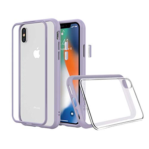 RhinoShield Bumper Case kompatibel mit [iPhone XS Max] | CrashGuard NX - Schockabsorbierende Dünne Schutzhülle 3.5 Meter Fallschutz - Lavenderfarbene Hülle mit transparenter Backplate