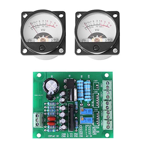 Riuty VU Panel Meter, 2X STK. VU Meter Warm Back Light Aufnahme + Audio Level Amp mit Treiberplatine