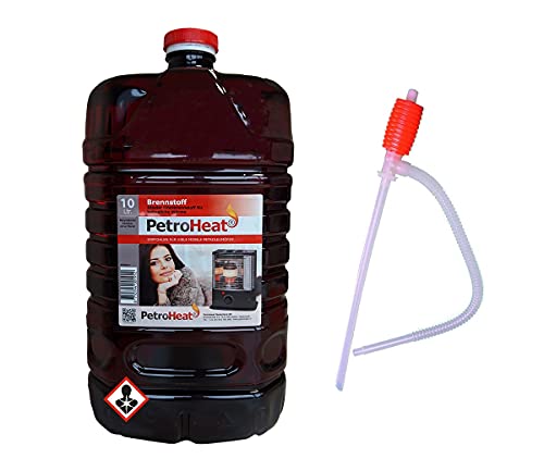 CAGO Petroleum 10 L Liter Kanister inkl. Handpumpe Brennstoffpumpe für Petroleumofen Heizofen geruchsarm 20