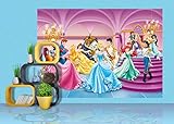 AG Design FTDs1928 Disney Princess Prinzessinen, Papier Fototapete Kinderzimmer - 255x180 cm - 2 teile, Papier, multicolor, 0,1 x 255 x 180 cm
