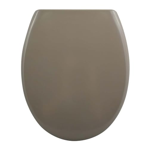 spirella Premium Toilettendeckel oval weiß. Klodeckel mit Quick-Release-Funktion und Softclose Absenkautomatik. Antibakterielle Klobrille aus Duroplast und rostfreiem Edelstahl abnehmbar - Taupe