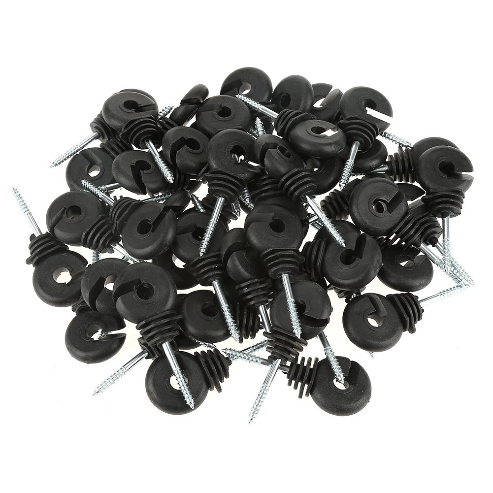 SANON 50pcs Ringisolator duchgehender, Schraubenisolatoren Einschraubringisolatoren Elektrozaunzubehör für Holzpfosten