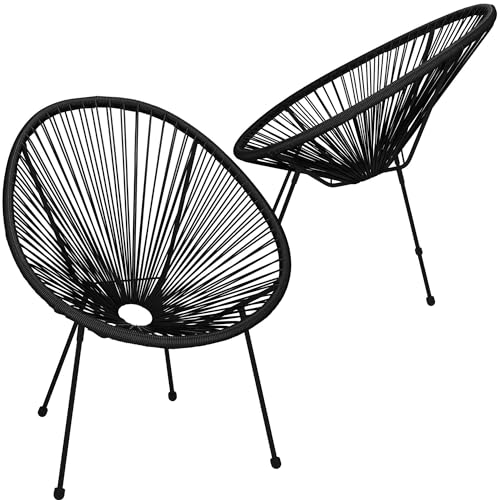 SPRINGOS Gartenstühle Design-Sessel Rattan 73 x 40,5 x 87 cm 2 Stück