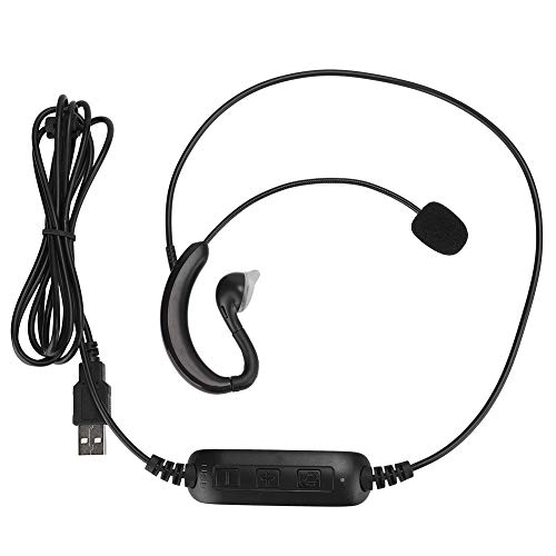Kabelgebundener Ohrhörer, einseitiger Ohrhörer mit Mikrofon, USB Game Headsets, In Ear Stereo Kopfhörer für den Desktop, Notebook