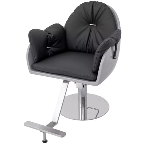 aweiyouxiang Friseurstuhl, bodenstehend, um 360° drehbar, Sitzkissen abnehmbar, leicht zu reinigen, hydraulischer Friseurstuhl mit Verstellbarer Höhe, geeignet für Schönheitssalons,F