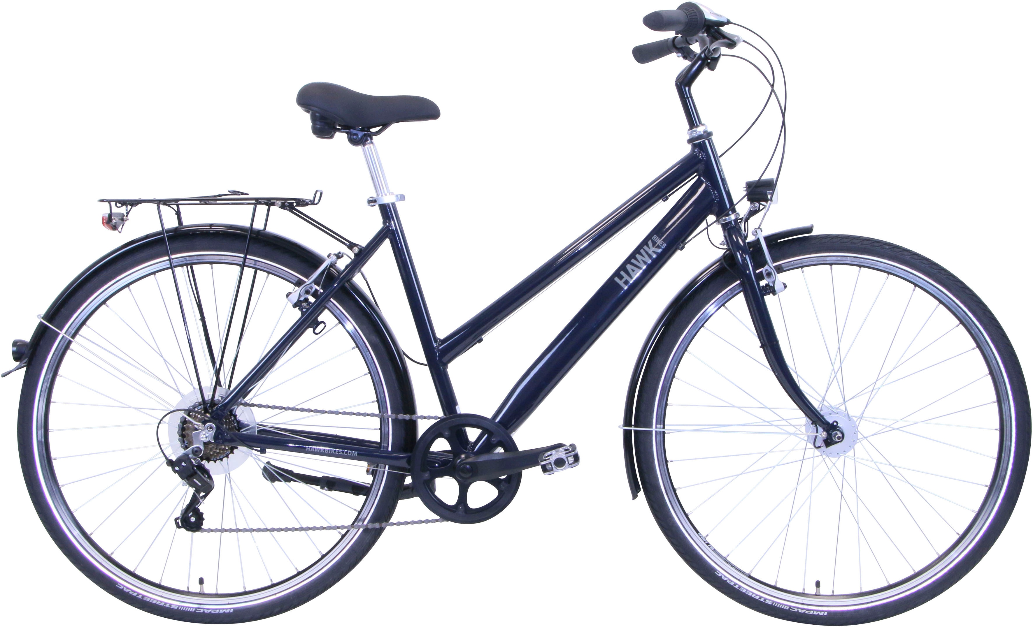 HAWK Bikes Cityrad "CITYTREK EASY BLUE LADY", 7 Gang, Shimano, Tourney Schaltwerk, Kettenschaltung