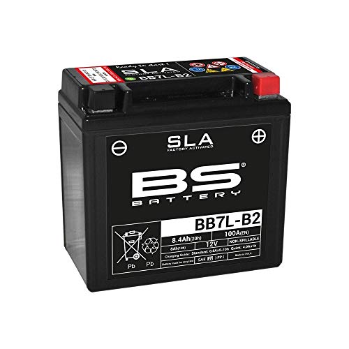 BS Battery 300836 BB7L-B2 AGM SLA Motorrad Batterie, Schwarz