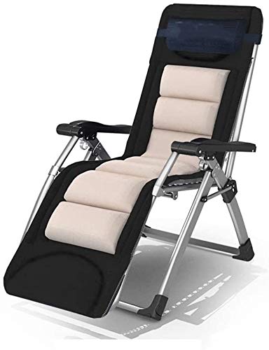 OEKOJK Liegestuhl, Zero Gravity mit abnehmbarer Kopfstütze, multifunktional, zusammenklappbar, Liegestuhl, Rückenlehne, fauler Strandstuhl, tragbarer Lunch-Stuhl, Einstellung 0-170 ° Loungesessel,