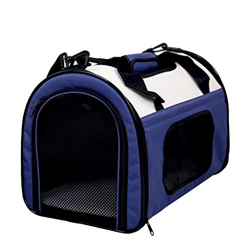 QIFFIY Hunderucksack Beweglicher Haustier-Rucksack Carring Tasche Tragetaschen Cat Dog-Handträger Outgoing Reisepakete Breathable Haustier-Handtasche Hundetasche (Color : Blue, Größe : Medium)