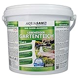 AQUASAN Bio Lebendiger Gartenteich Plus (Fördert die Wasserqualität, entfernt Fadenalgen, Schadstoffe, Schwimmteiche, Algenmittel), Inhalt:5 kg