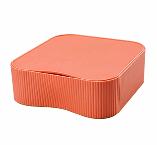 TUKA-i-AKUT [3x Stapelbar Desktop Organizer Schubladenbox Frei Kombinierbar, Schreibtisch Storage Utensilienbox, Make-up Kosmetik Schmuck Aufbewahrungsschubladen, je 23x22x8cm TKD8610-3X Orange