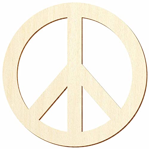 Holz Peacezeichen Friedenssymbol - Deko Basteln 5-50cm, Durchmesser:Ø 15cm, Pack mit:10 Stück