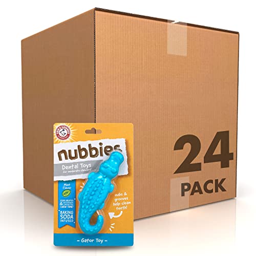 Arm & Hammer for Pets Nubbies Dental Toys Gator Dental Chew Toy for Dogs, 24 Pack | Best Dog Chew Toy for Moderate Chewers | Reduces Plaque & Tartar Buildup Ohne Bürsten, Gator