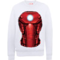 Marvel Avengers Assemble Iron Man Chest Burst Sweatshirt - White - XXL - Weiß