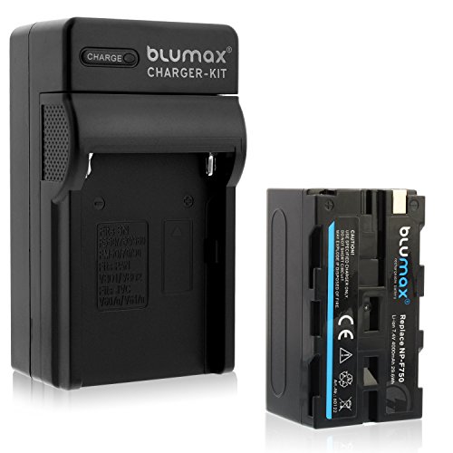 Blumax Akku für Sony NP-F750/F970/F960/F550-4000mAh + Ladegerät inkl. KFZ Ladekabel
