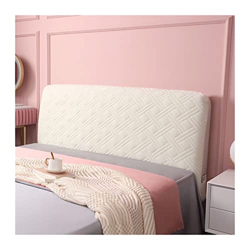Bettkopfteil Hussen Soft Plush Headboard Cover Solid Color Pink All-Inclusive Velvet Bed Head Cover 180x70cm Schlafzimmer Kopfteil (Color : Beige, Size : W140 x H70cm)