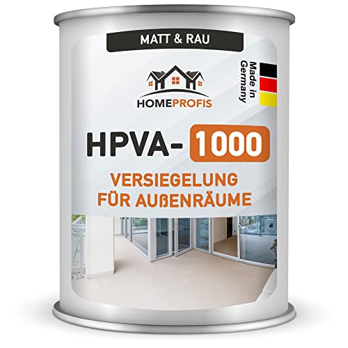 Home Profis® HPVA-1000 matte & rutschfeste Versiegelung (20m²) für Balkon & Terrasse – Raue 2K Epoxidharz Außen Bodenversiegelung (2kg) Schutzschicht für Bodenbeschichtung