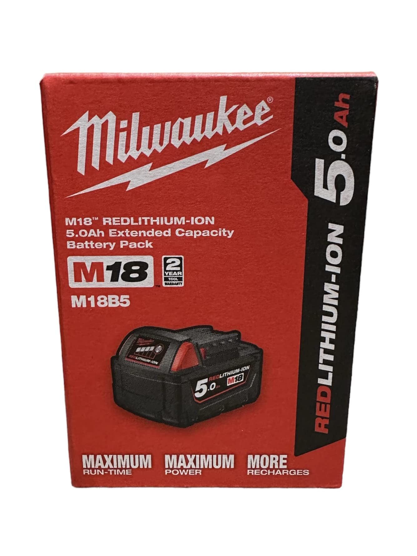 Milwaukee Akku, M18 B5, 18 V/5.0 Ah Red Li-Ion