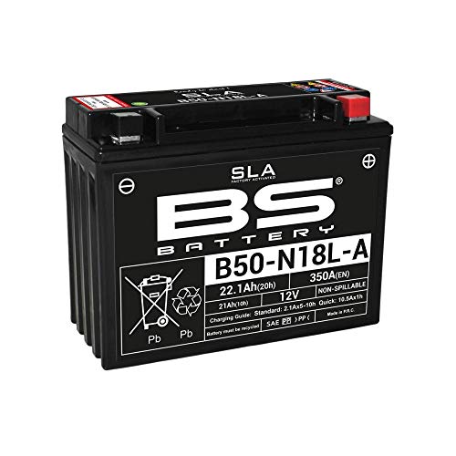 BS Battery 300833 B50N18L-A AGM SLA Motorrad Batterie, Schwarz