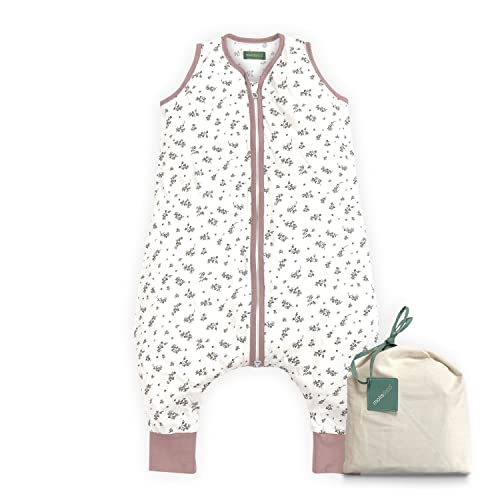 molis&co. Baby-schlafsack mit Füßen. 0.5 TOG. Größe: 90 cm. Ideal für den Sommer. Bloom Pink. 100% bilogischem Baumwolle (GOTS).