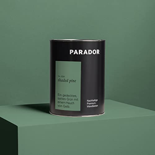 PARADOR Wandfarbe Shaded Pine dunkelgrün 2,5 L - nachhaltige Premium Innenfarbe matt - hohe Deckkraft tropffest spritzfest ergiebig schnelltrocknend geruchsneutral vegan