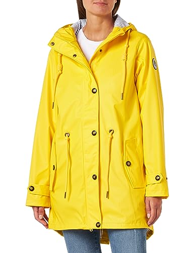 Deproc Active Damen Friesennerz Regenmantel Kapuze Wasserdicht Wetterfest Windbreaker Übergangsjacke #ankerglutliebe Regenjacke, Yellow, 38