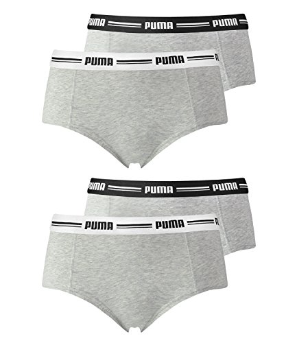 Puma Damen Iconic Mini Shorts Pantys Slips 573010001 6er Pack, Farbe:Grau, Wäschegröße:S, Artikel:-328 Grey/Grey