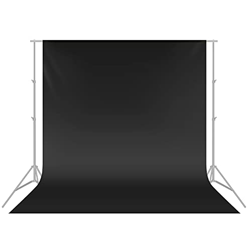 Neewer 10 x 20FT / 3 x 6 M Fotostudio 100% reines Muslin Faltbare Hintergrund- Schwarz