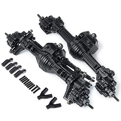 AXspeed Metal Front Rear Axle Set for Scx10 90028 1/10 Scale RC Model Crawler Car