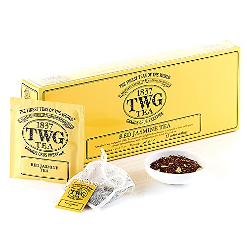 TWG Singapore - The Finest Teas of the World - Red Jasmine Tee - 15 Handnaht Teebeutel aus reiner Baumwolle