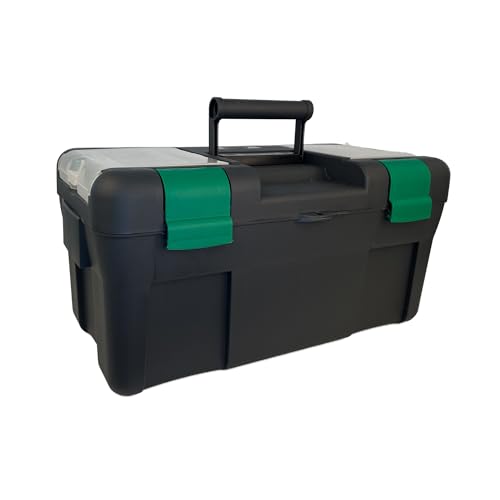raaco Toolbox 20“, Werkzeugkoffer leer aus Kunststoff, 27,5 x 51,8 x 26 cm, Beladung bis zu 30 kg, Leichtgewichtig, mit Innenfach & Staufach im Deckel, Idealer Werkzeugkasten für optimale Organisation