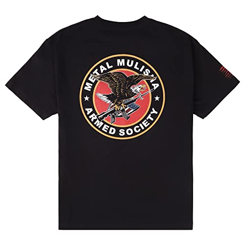Metal Mulisha Herren bewaffnetem Adler T-Shirt, Schwarz, XL