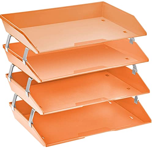 Acrimet Facility Briefablage vierfach Querformat Design (A4 format) (Orange Zitrus)