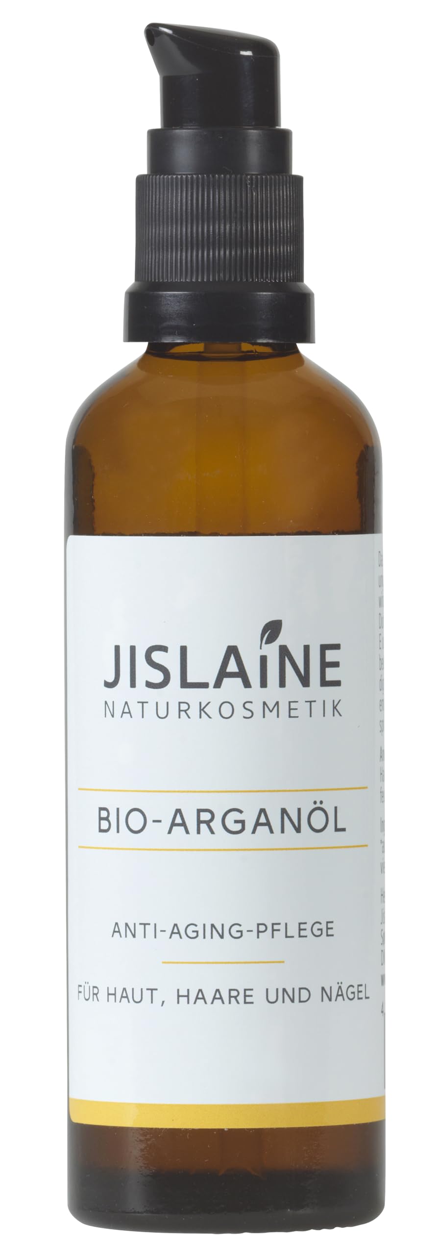 Jislaine Bio-Arganöl 75 ml ist: Unraffiniert, vegan und ohne Palmöl | Für Haut-, Haar & Nagelpflege - Glasflasche