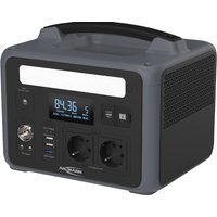 ANSMANN tragbare Powerstation mit 600 W, 640 Wh, 230 V/Portable Power Station mit Tragegriff ideal für Camping, Outdoor, Baustelle/Akku Generator mit Steckdosen und USB-Ausgängen