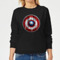 Marvel Captain America Wooden Shield Women's Sweatshirt - Black - S - Schwarz
