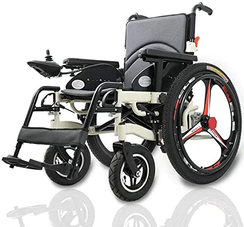 BOCbco Zusammenklappbarer Elektrorollstuhl, Leichter Reiserollstuhl aus Aluminiumlegierung, Antrieb mit elektrischem Strom oder Verwendung als manueller Rollstuhl für behinderte ältere Menschen