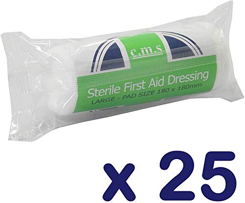 c.m.s Medical First Aid große HSE steril 18 x 18 cm Wundauflage Verbände X 25